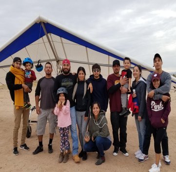 Family hang gliding